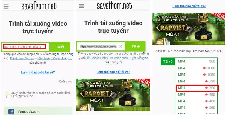 Cách tải video YouTube về điện thoại bằng website savefrom.net