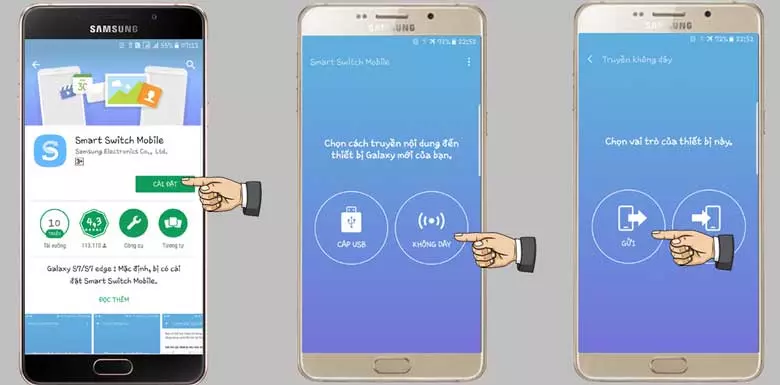 Chuyển dữ liệu giữa 2 điện thoại Samsung: Bước 1