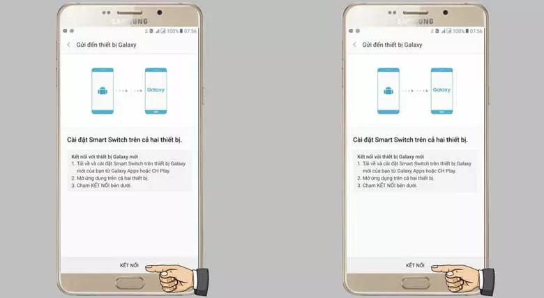 Chuyển dữ liệu giữa 2 điện thoại Samsung: Bước 2