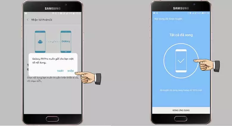 Chuyển dữ liệu giữa 2 điện thoại Samsung: Bước 5