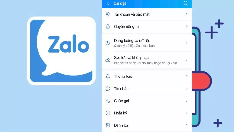 Vào trang cá nhân Zalo, chọn biểu tượng settings.