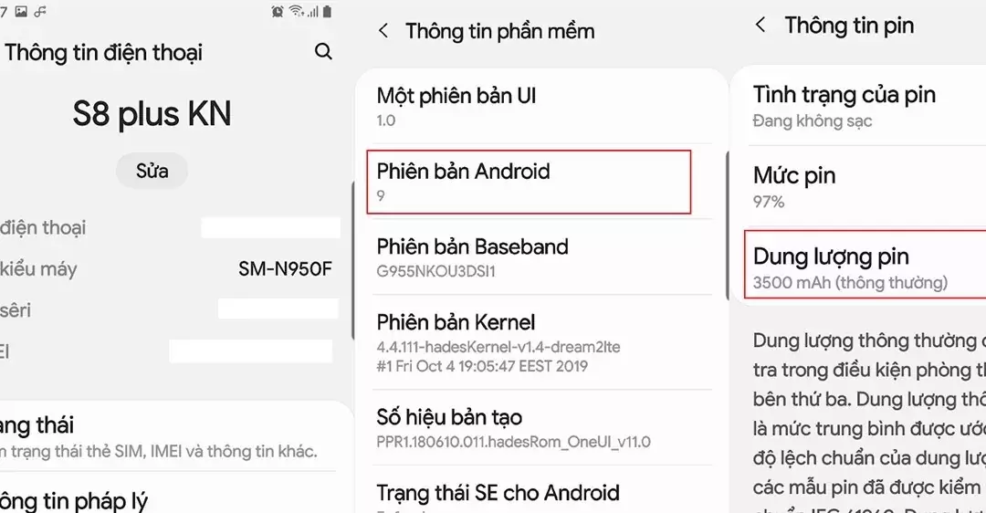 Kiểm tra dung lượng pin Android