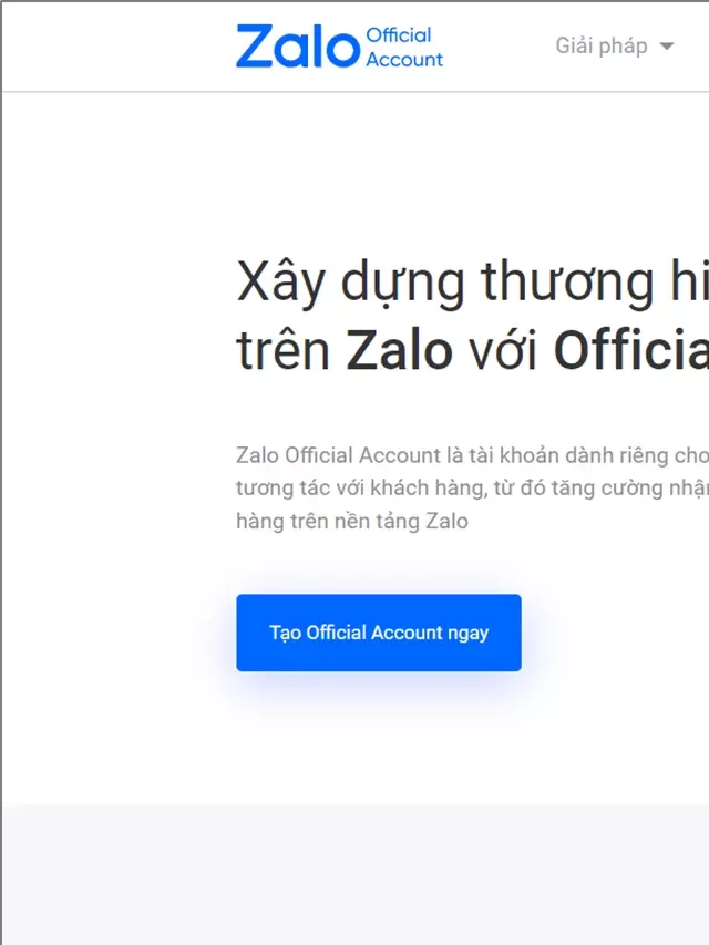   Hướng dẫn đăng ký tài khoản Zalo Official Account - Doanh Nghiệp