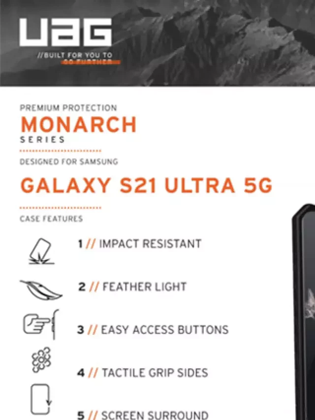   Ốp lưng Samsung Galaxy S21 Ultra 5G UAG Monarch Series: Bảo vệ hoàn hảo cho chiếc điện thoại của bạn